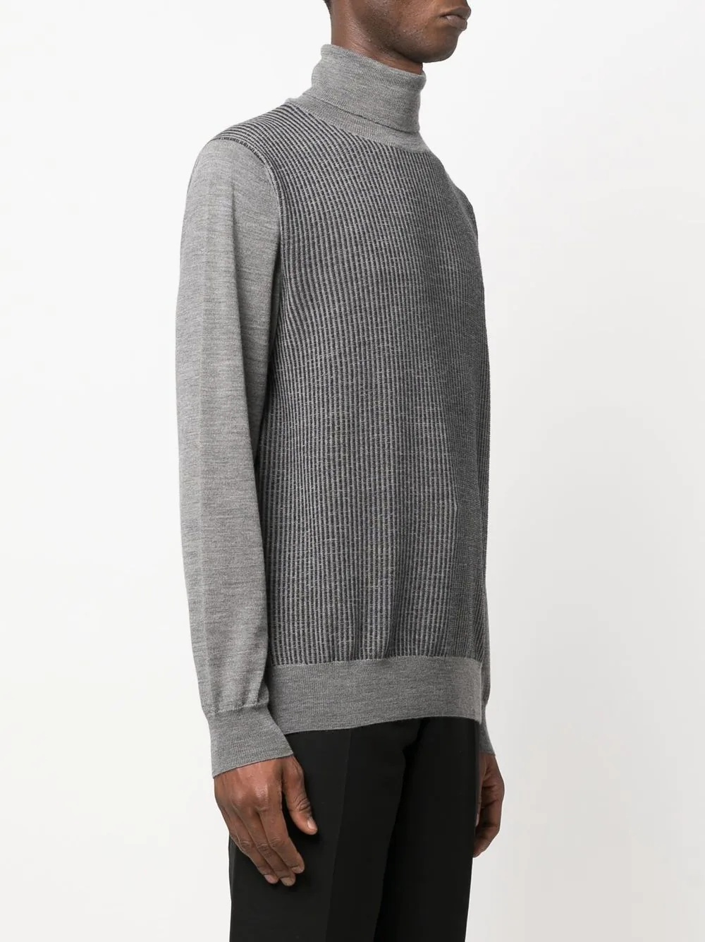 ribbed-knit roll-neck jumper - 3