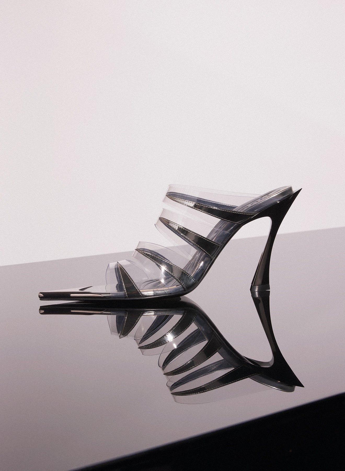 chrome leather fang 95 spike sandals - 2