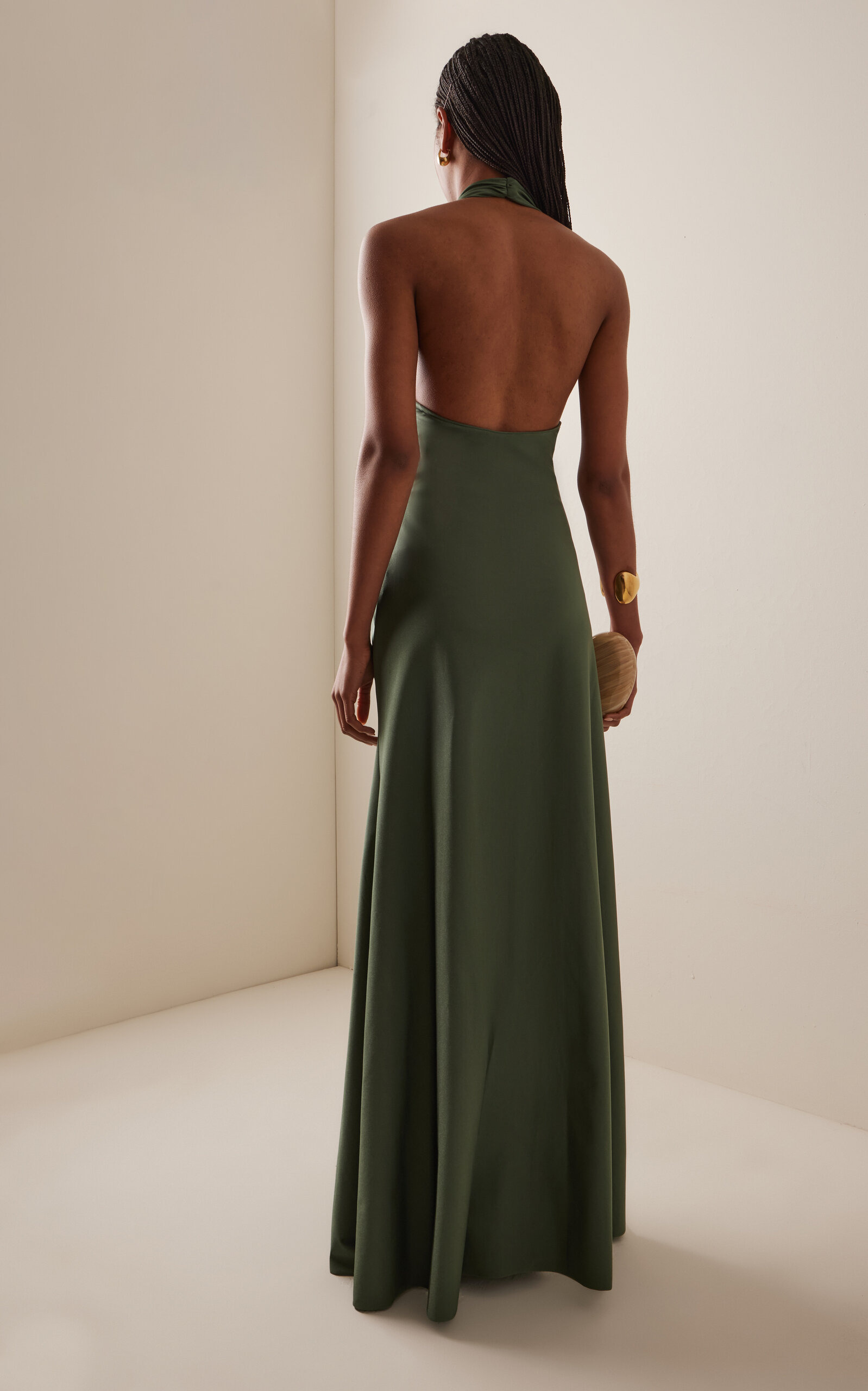 Mendra Gathered Jersey Maxi Dress green - 4
