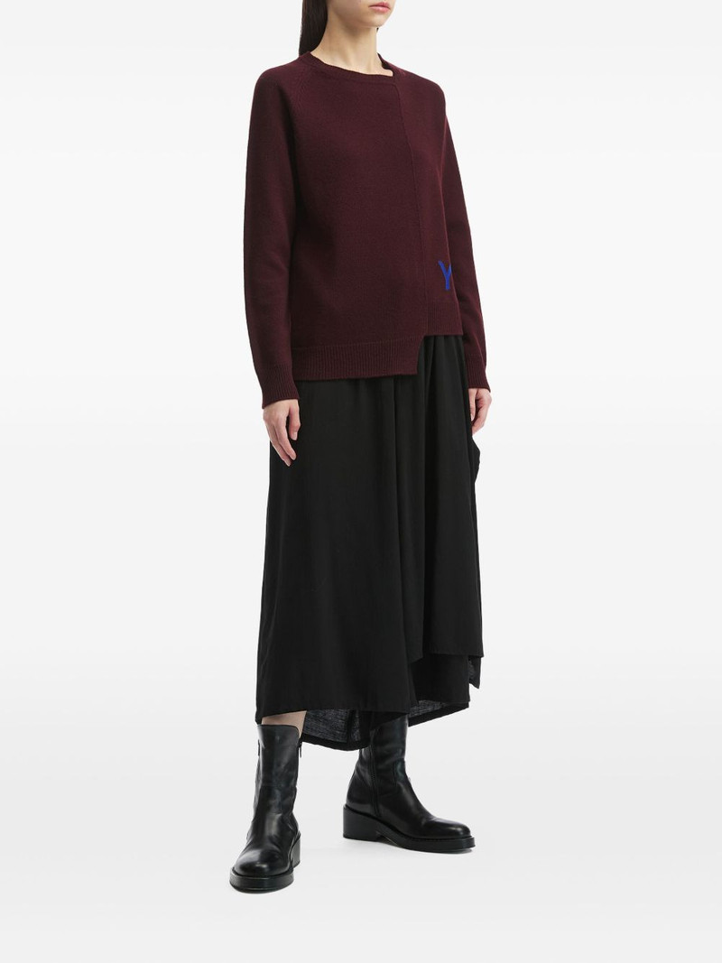 Y's asymmetric-hem wool sweater outlook