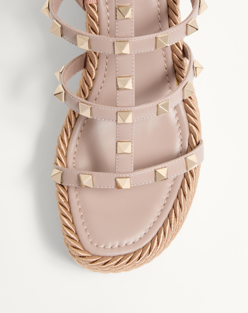 Valentino ROCKSTUD ANKLE STRAP WEDGE SANDAL IN CALFSKIN LEATHER 95 MM outlook