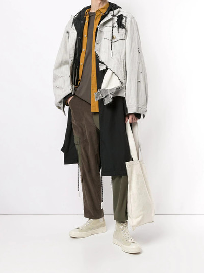 Maison MIHARAYASUHIRO broken denim layered parka coat outlook