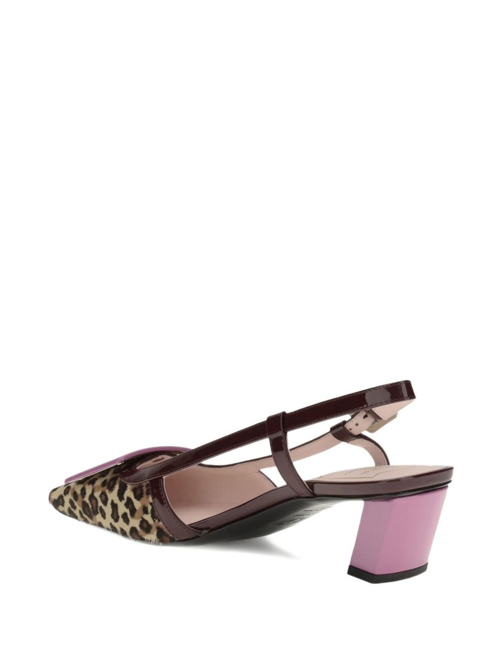 45mm pony buckle slingback pumps - 3