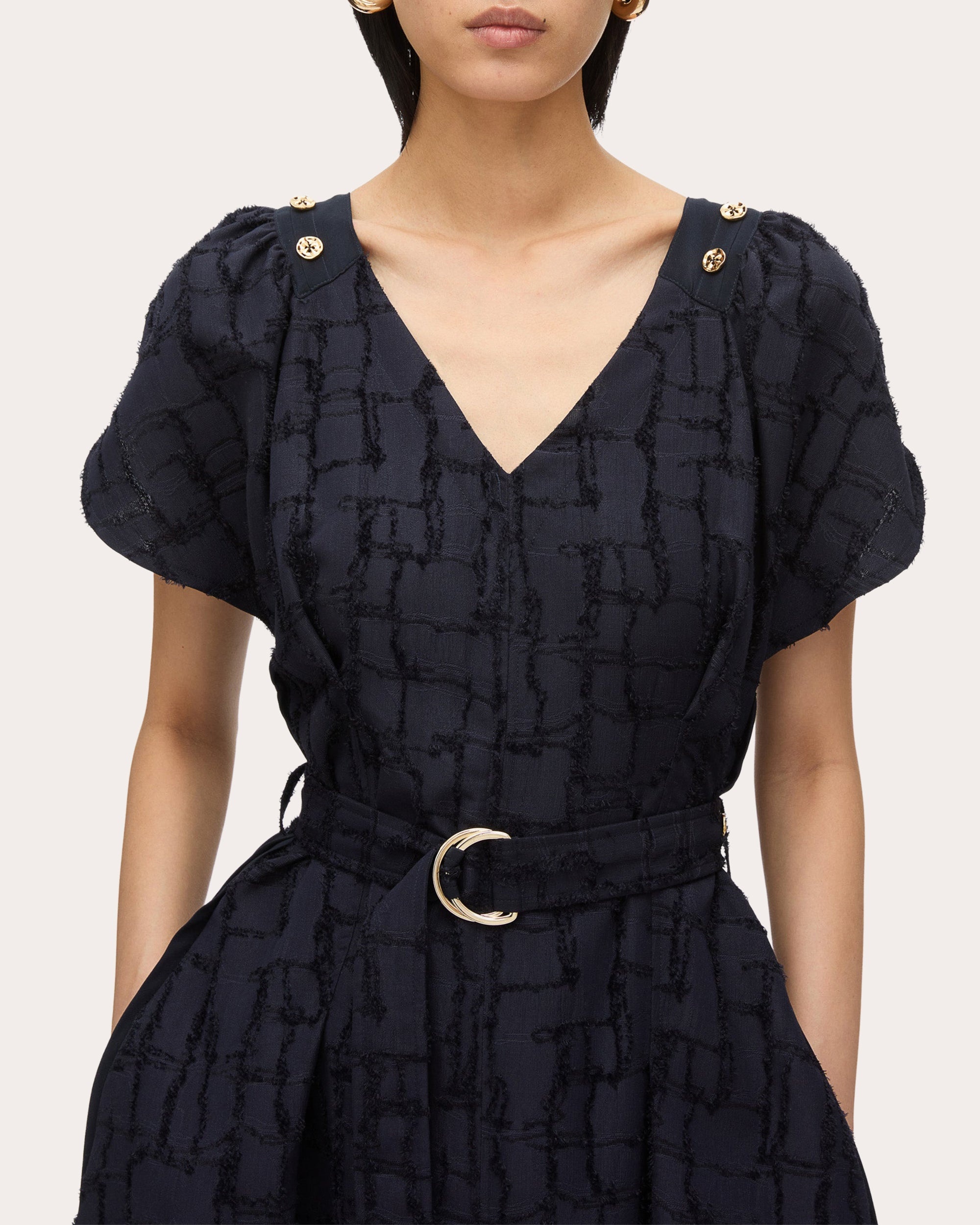 Pleated Fil-Coupé Midi Dress - 4