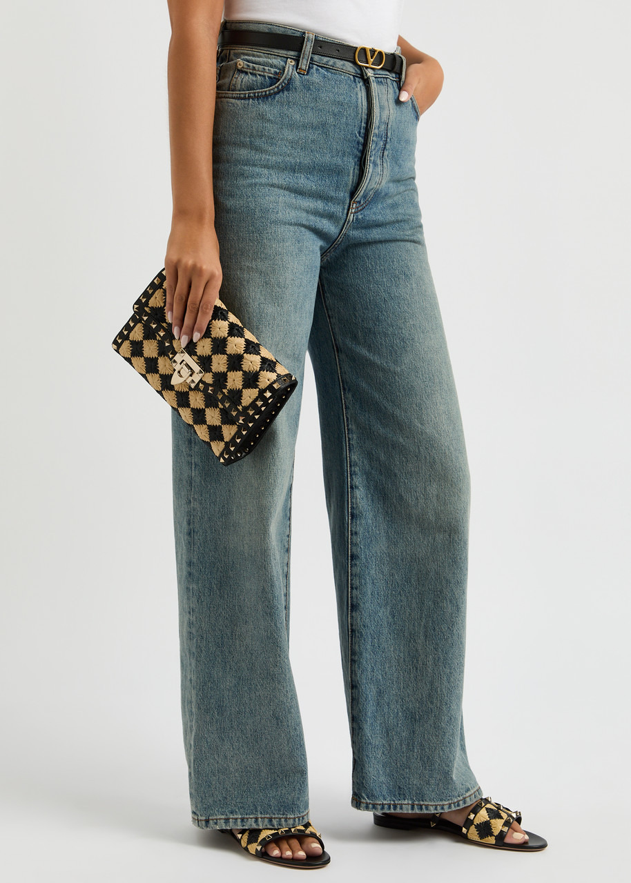 Valentino Garavani Rockstud Faux Raffia Shoulder bag - 6