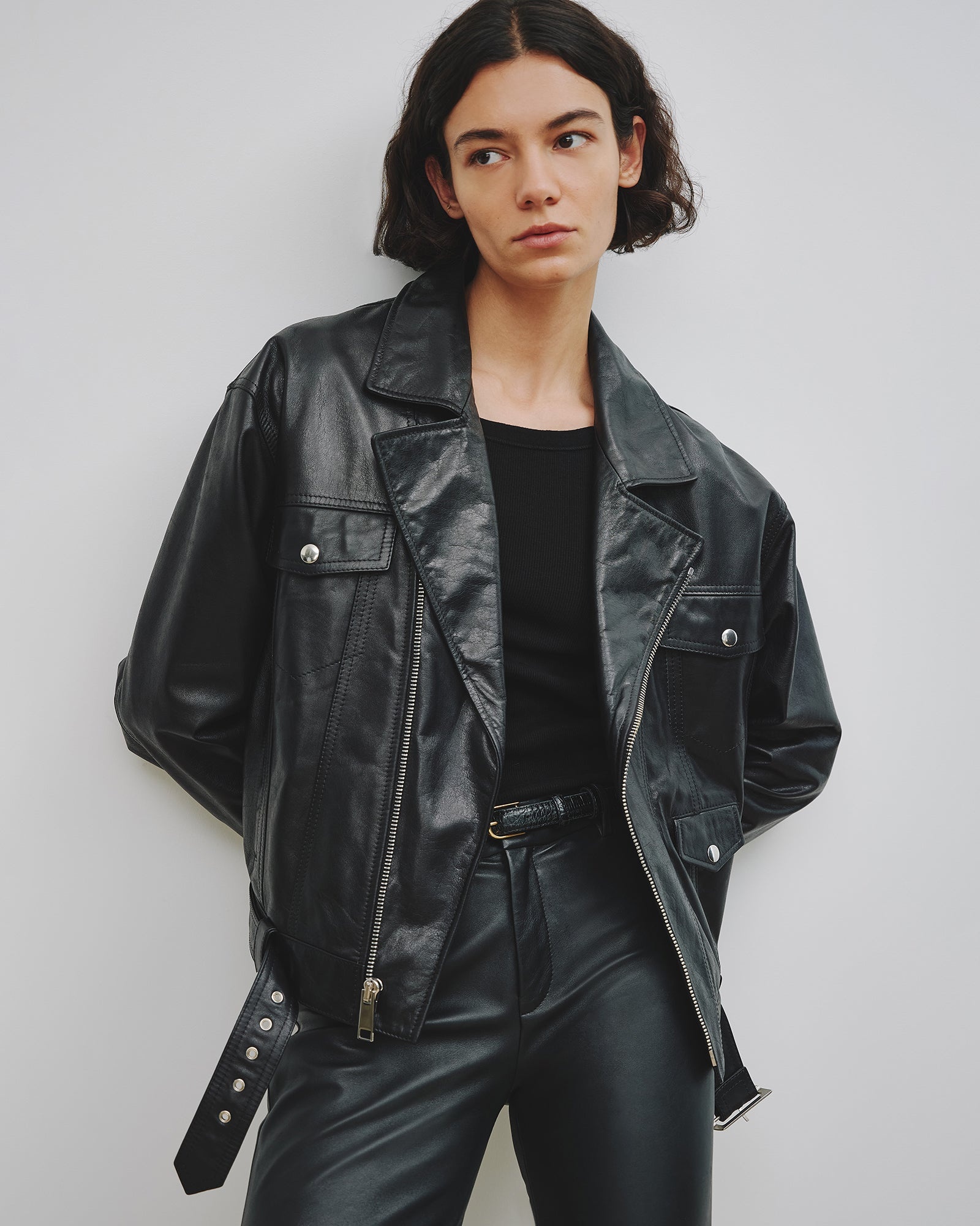 LENNY LEATHER BIKER JACKET - 5