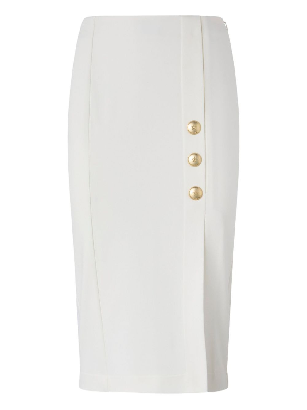 button-detail pencil skirt - 4