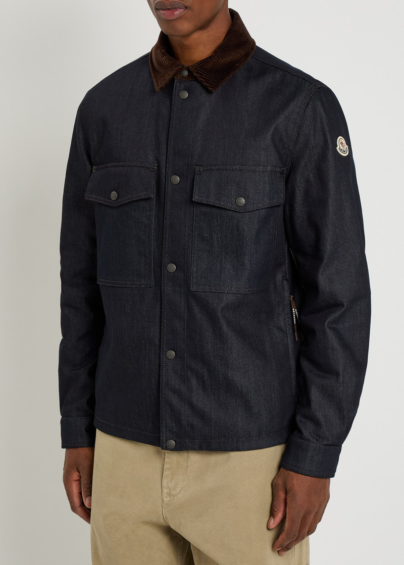 Moncler Moncler Corduroy-trimmed Denim Overshirt outlook