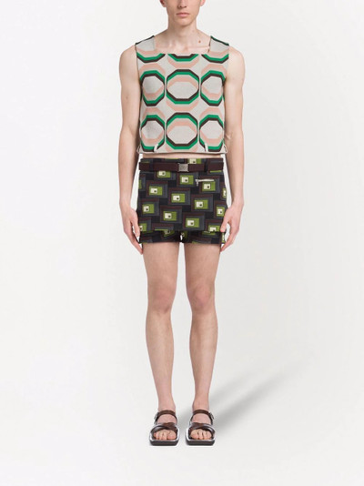 Prada geometric-print knit vest outlook