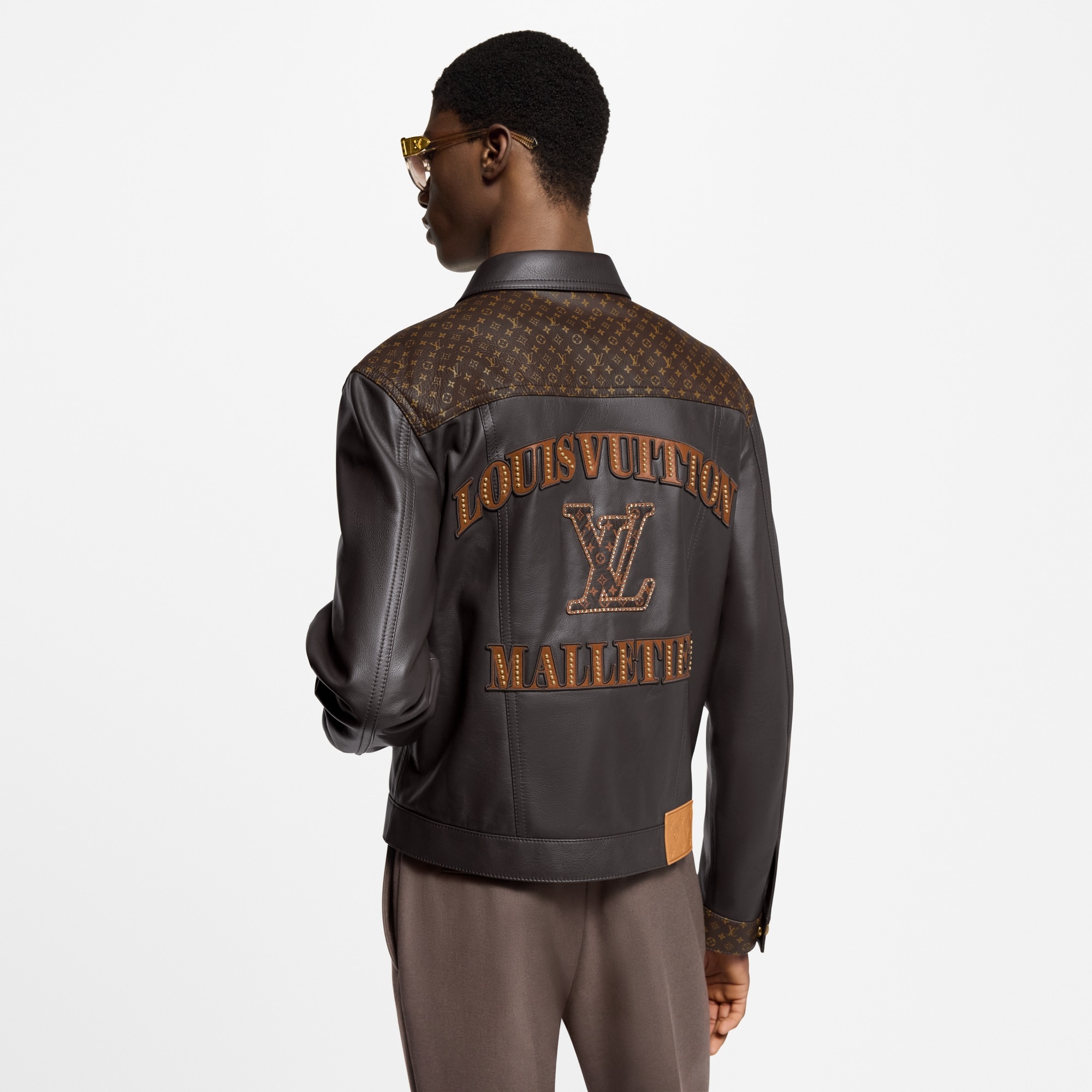 Embellished Leather Trucker Jacket - 5