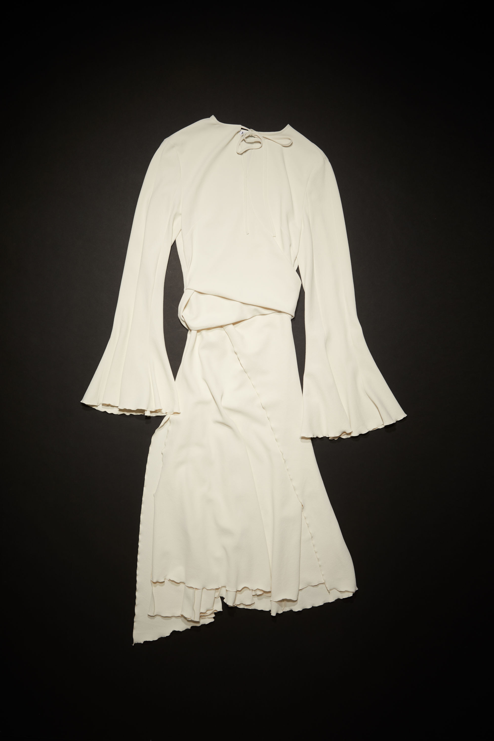 Tie-up wrap dress - Dusty white - 7