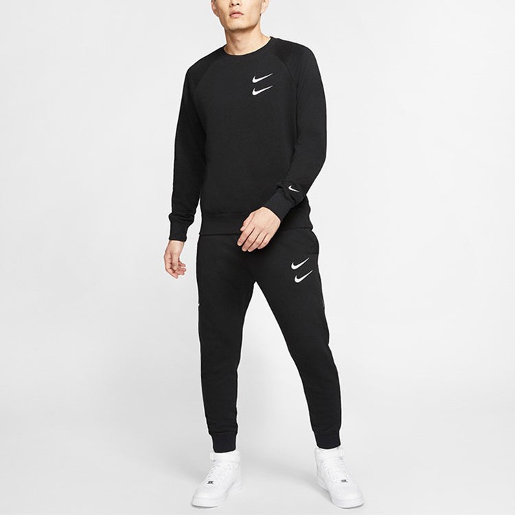 Nike Embroidered Fleece Lined Stay Warm Round Neck Pullover Black DD5079-010 - 3