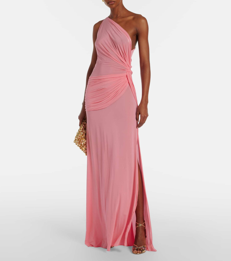 ALEX PERRY Gathered one-shoulder jersey gown outlook