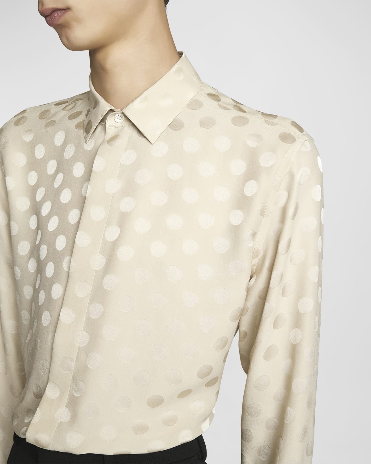 Men's Polka Dot Jacquard Dress Shirt - 7