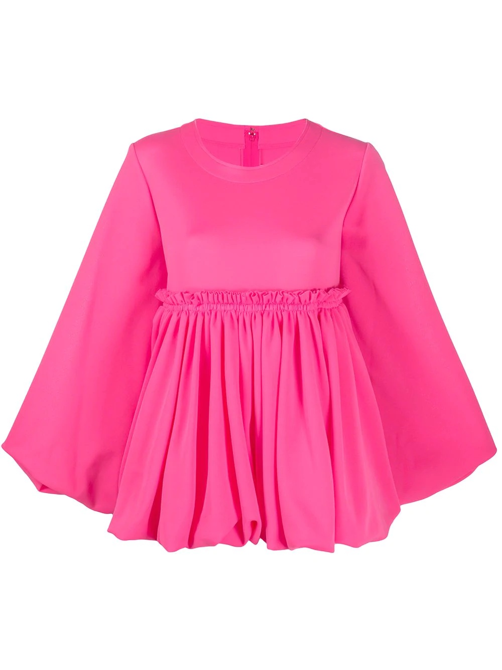 pleated wide sleeve top - 1