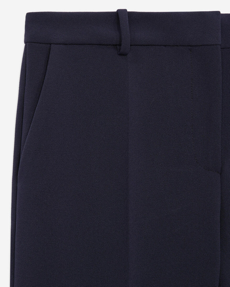 SLIM-FIT CREPE PANTS NAVY BLUE 6
