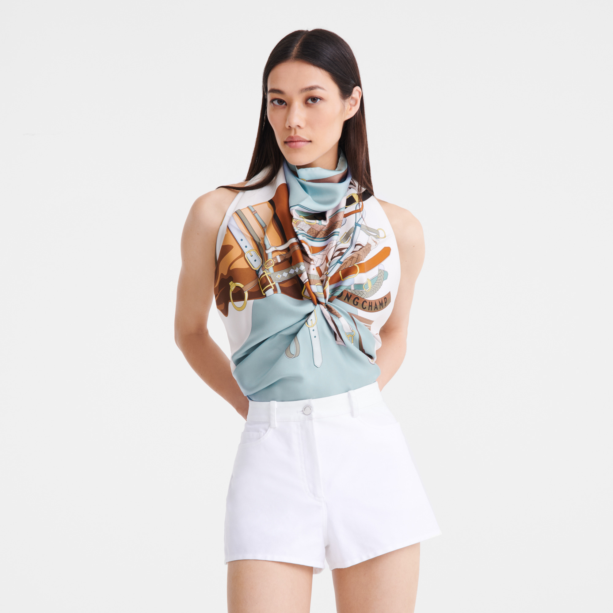 Tête de cheval Silk scarf 90 Vervain - OTHER - 2