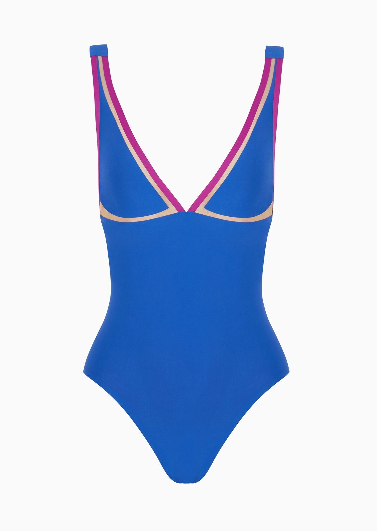 One-piece swimsuit with tulle details - 1