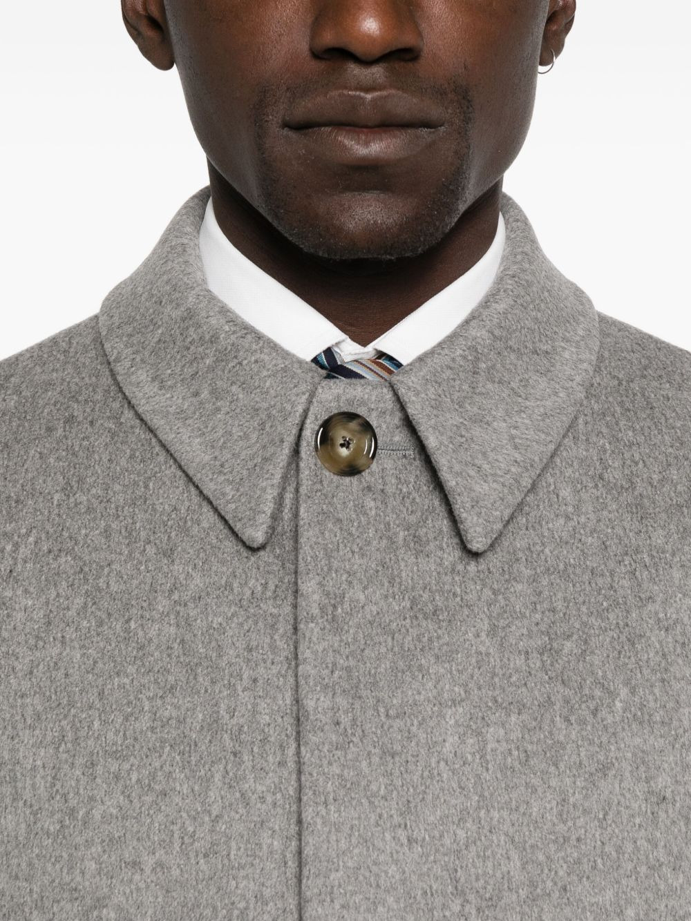 buttoned patch-pocket coat - 5
