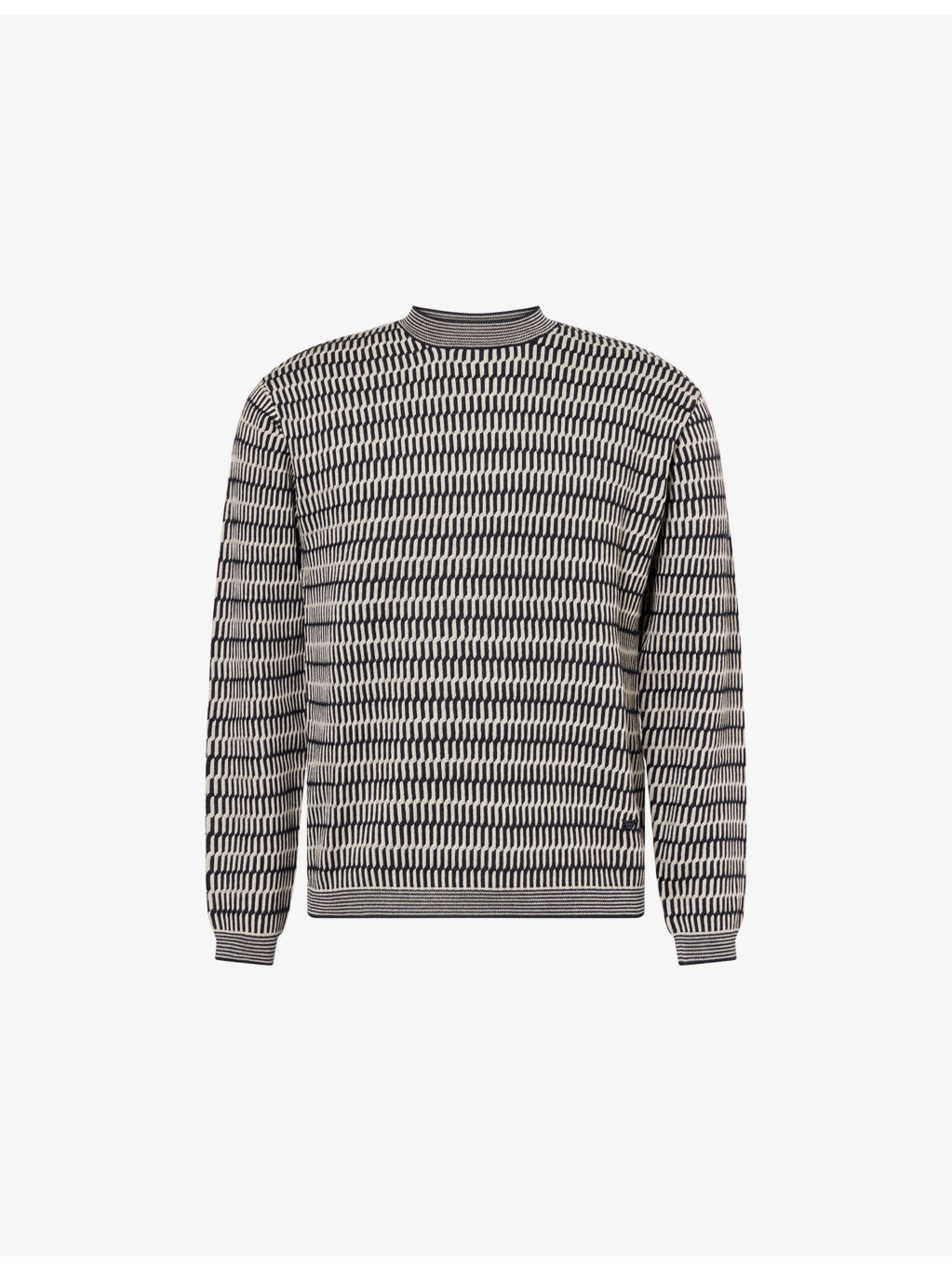 Patterned Crewneck Knitted-Wool Jumper - 1