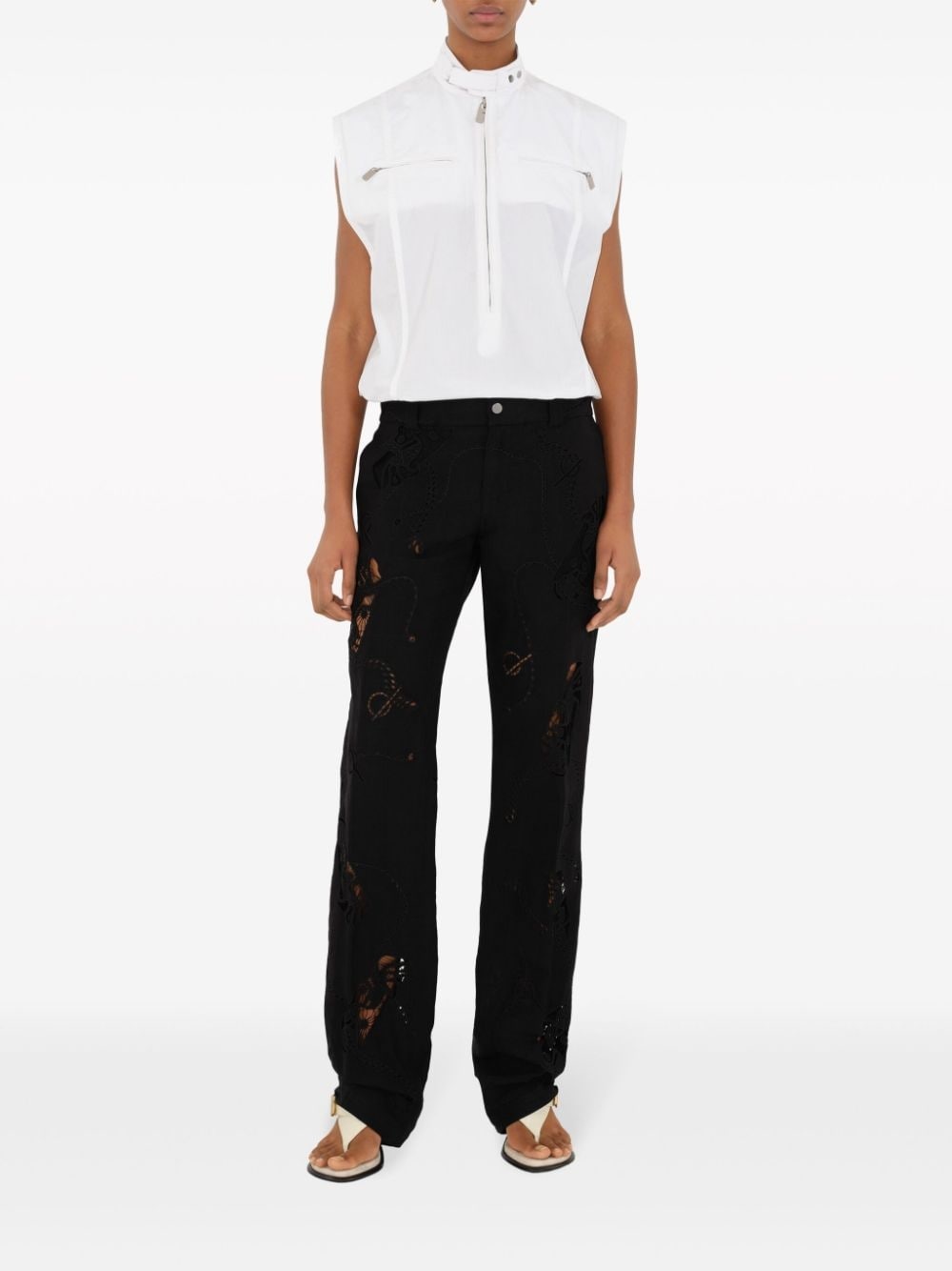 half-zip cotton tank top - 2