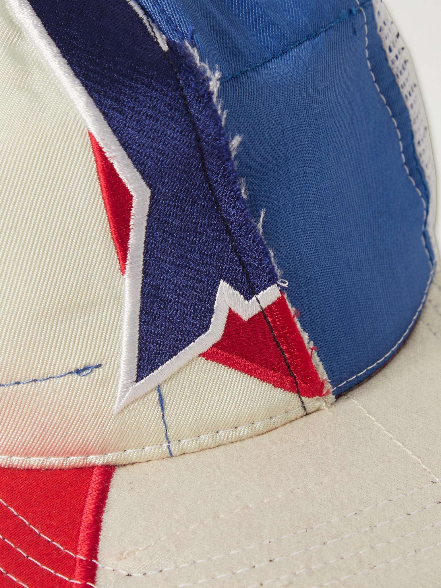 Embroidered Patchwork Upcycled Canvas, Mesh and Twill Trucker Cap - 4
