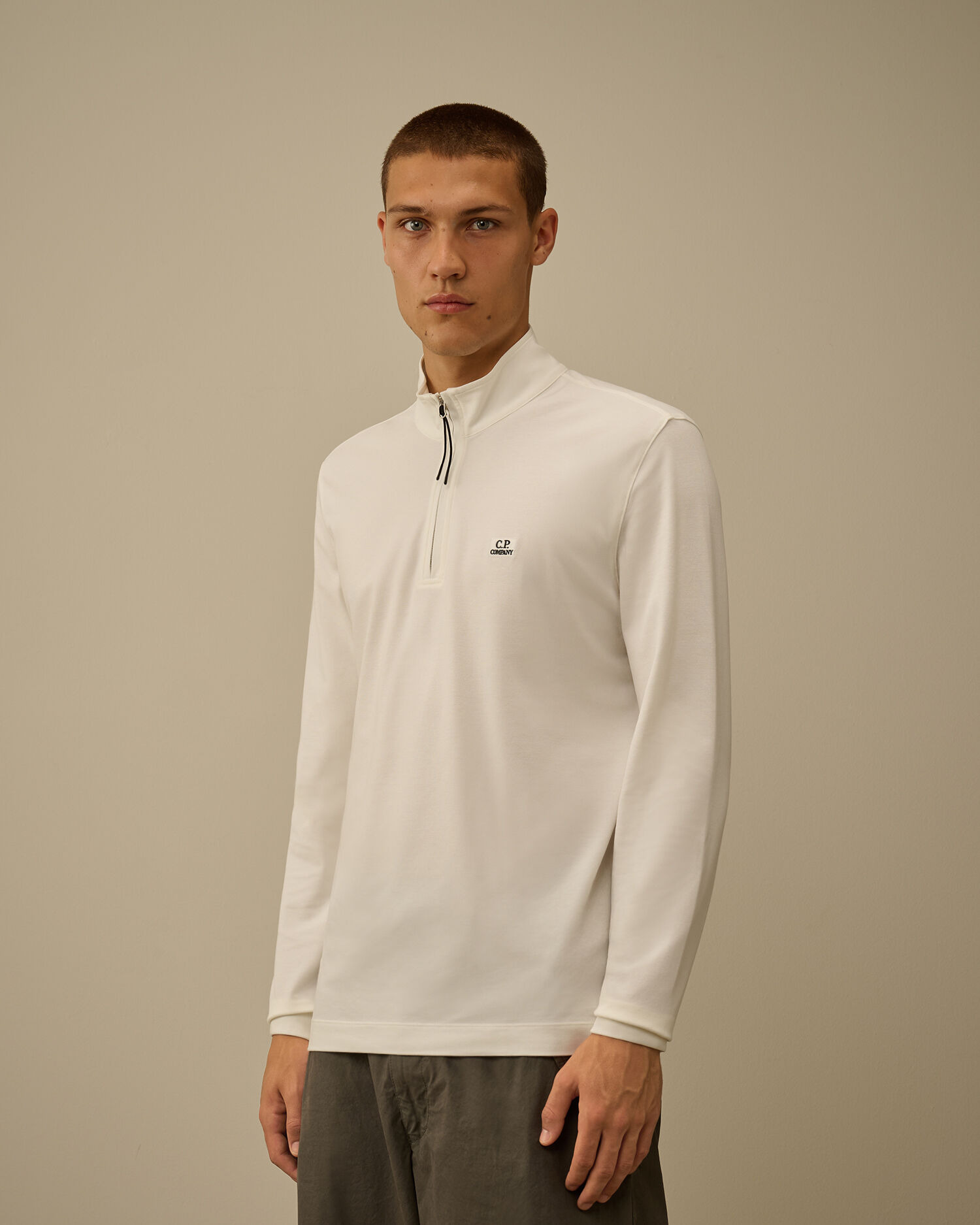Stretch Piquet Half Zip Long Sleeve Polo - 3