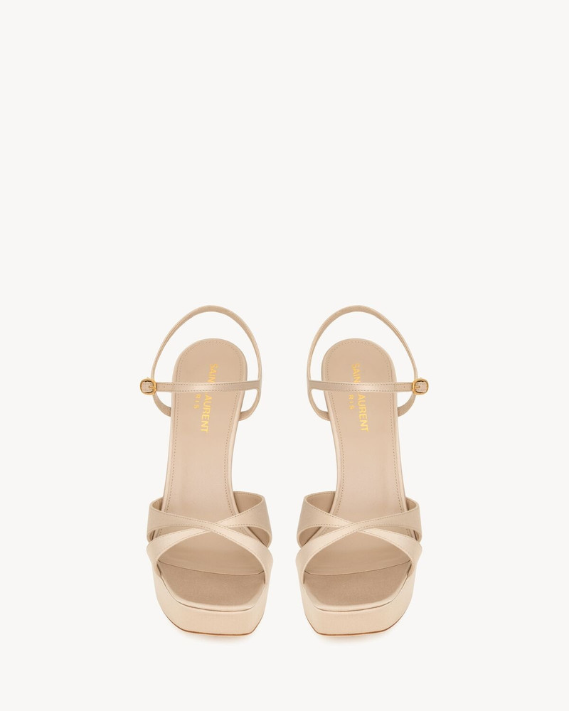 SAINT LAURENT DEBBIE PLATFORM SANDALS IN SATIN CREPE outlook