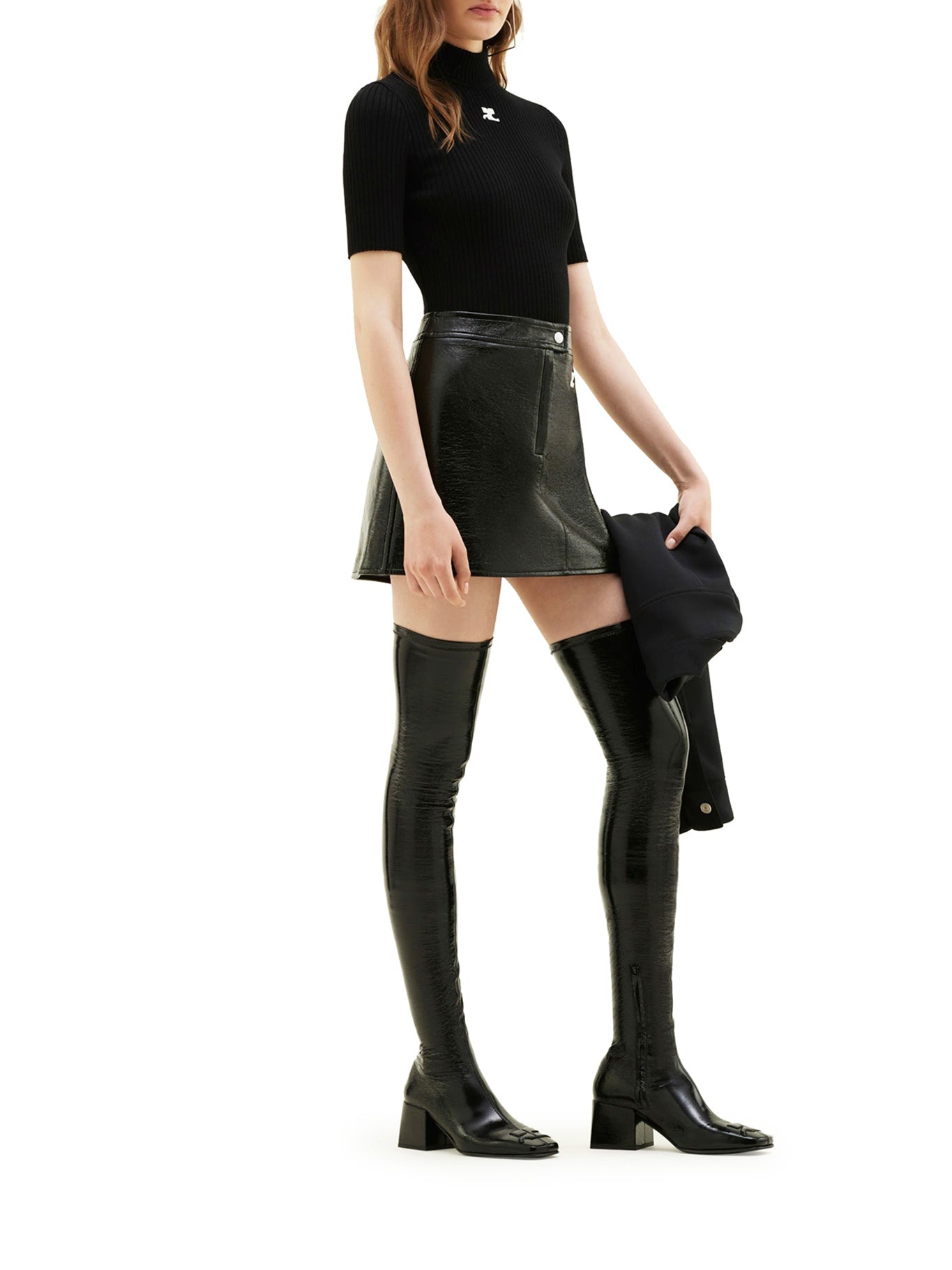 REEDITION SHORT SLEEVES RIB KNIT SWEATER - 3