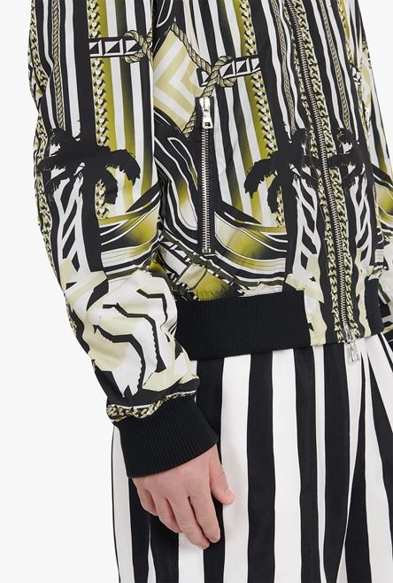Nylon bomber jacket with multicolor print - 9