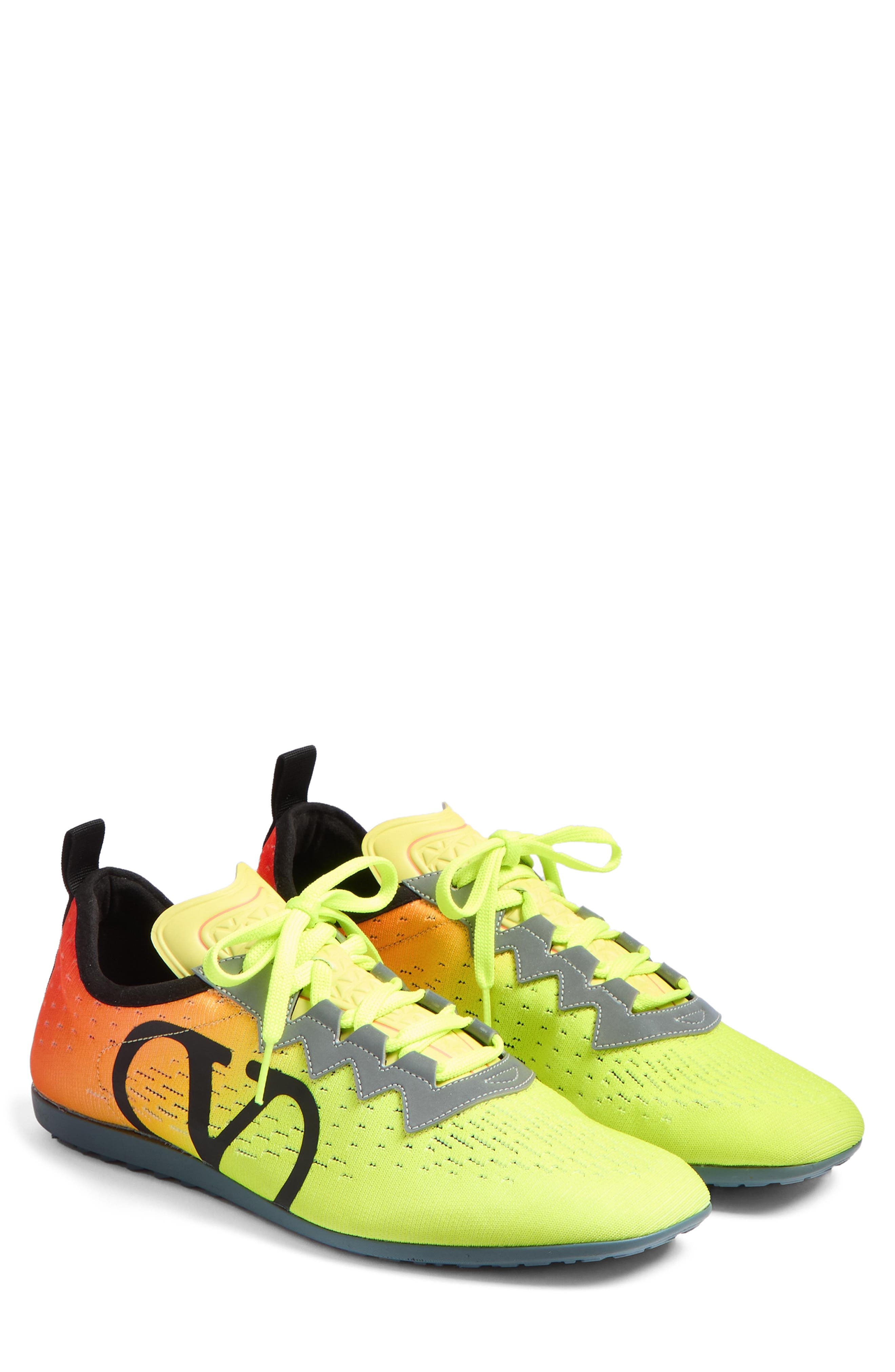 Valentino Garavani Chromathon Ombré Sneaker in Lime/Orange Fluo at Nordstrom - 1