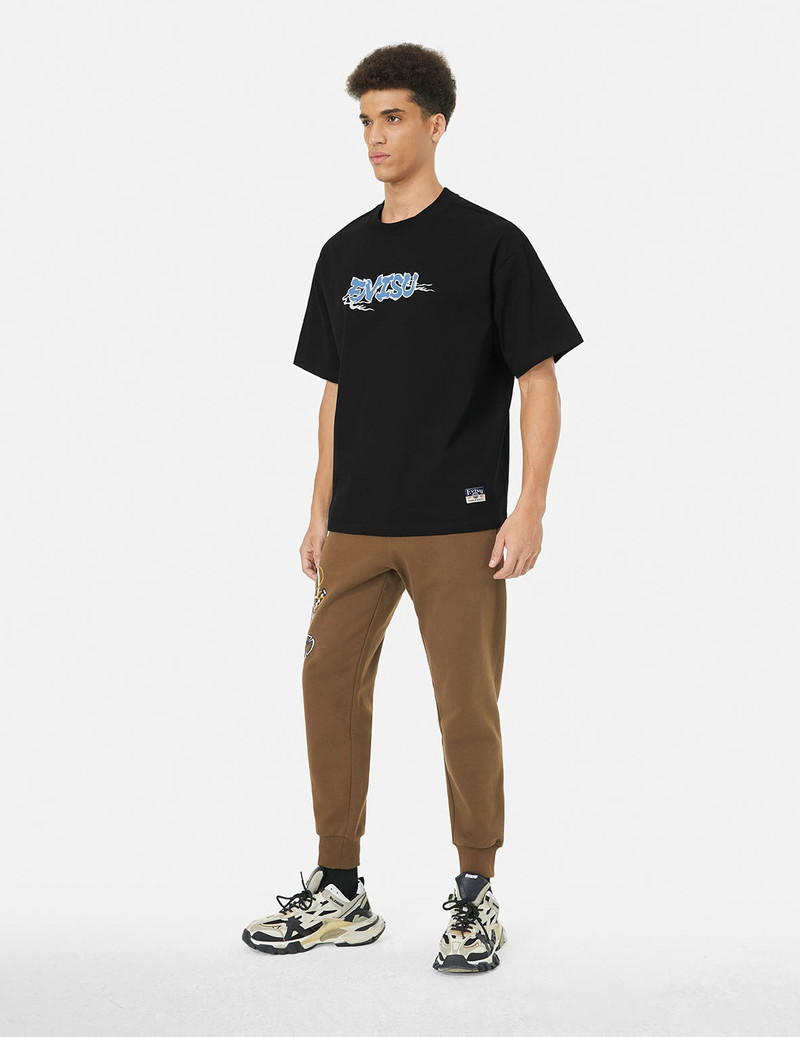 Logo and Ninja Daruma Daicock Print Loose Fit T-shirt 3