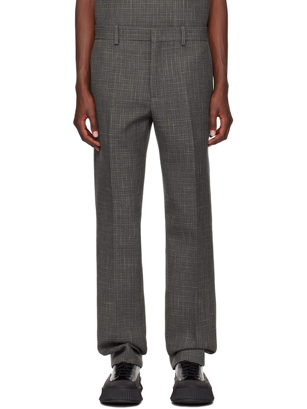 Gray Creased Trousers - 1