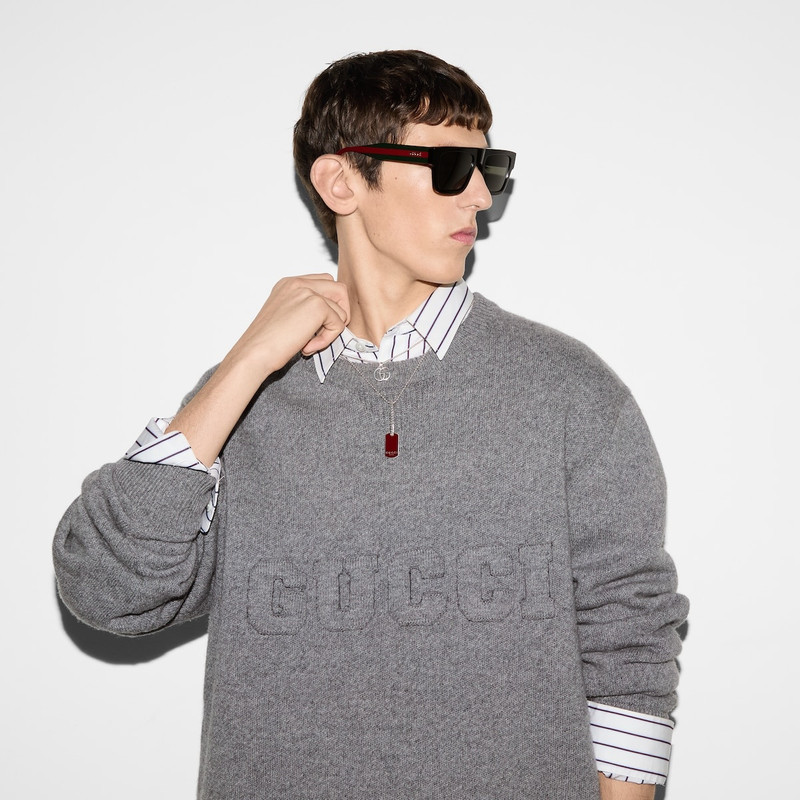 Embroidered wool knit sweater 5