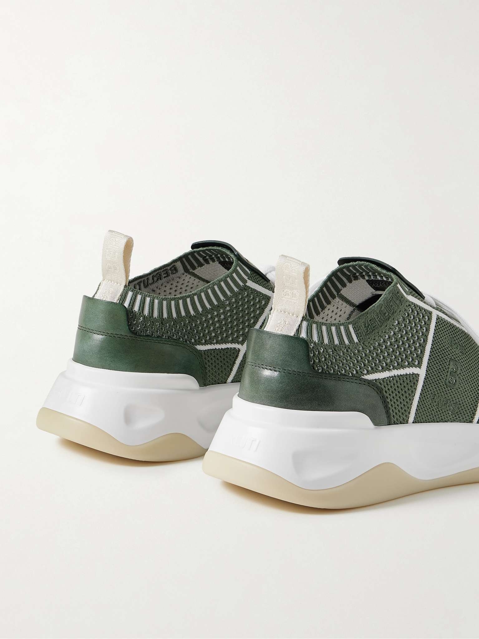 Shadow Venezia Leather-Trimmed Stretch-Knit Sneakers - 5