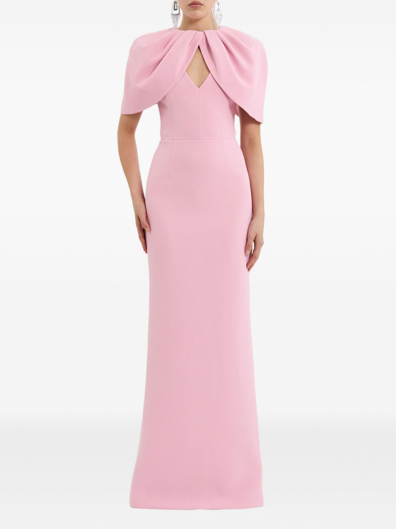 REBECCA VALLANCE Xena petal-sleeve keyhole gown outlook