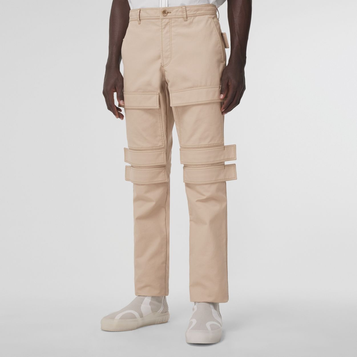 Panel Detail Cotton Cargo Trousers - 6