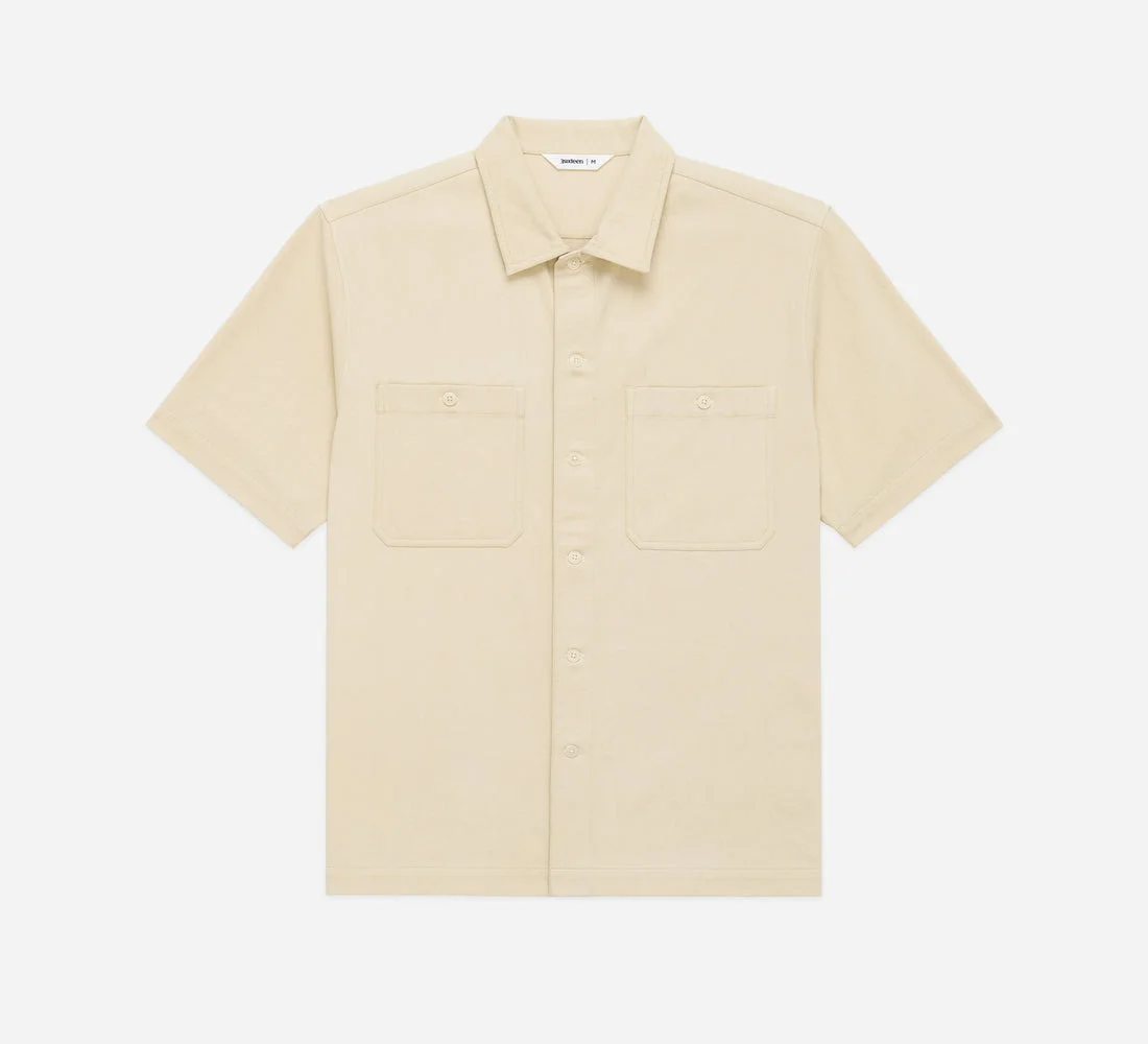 Short Sleeve Workshirt - Ecru Twill - 1