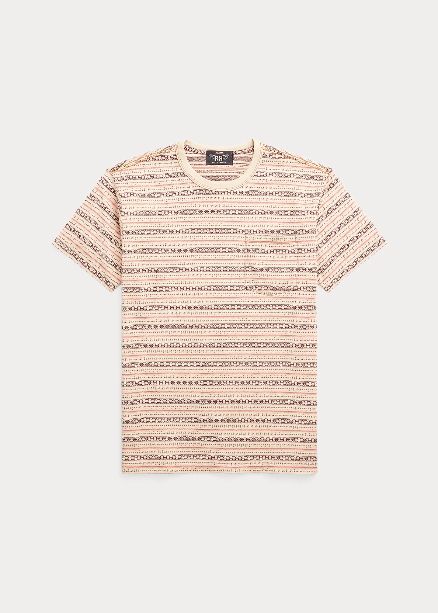 Striped Jacquard Pocket T-Shirt - 1