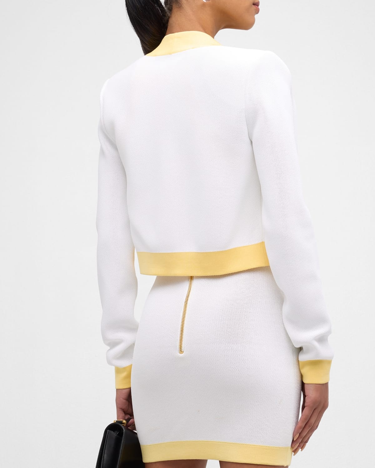 2-Pocket Crop Knit Open Jacket - 6