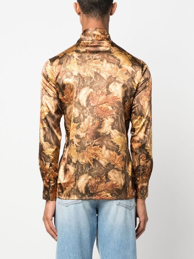 all-over leaf-print shirt - 4