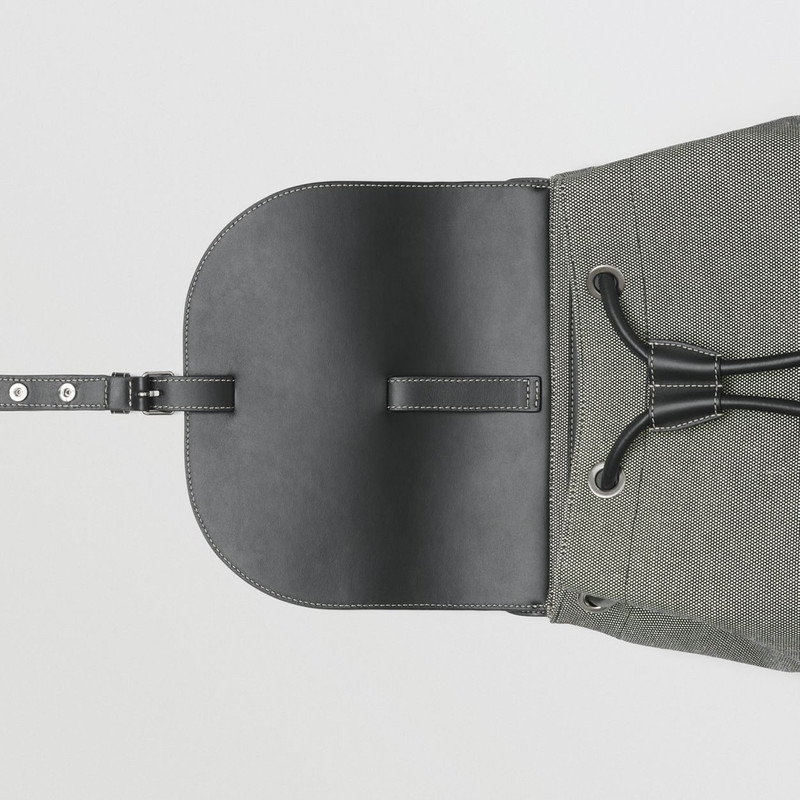 Horseferry Print Canvas and Leather Pocket Backpack 5