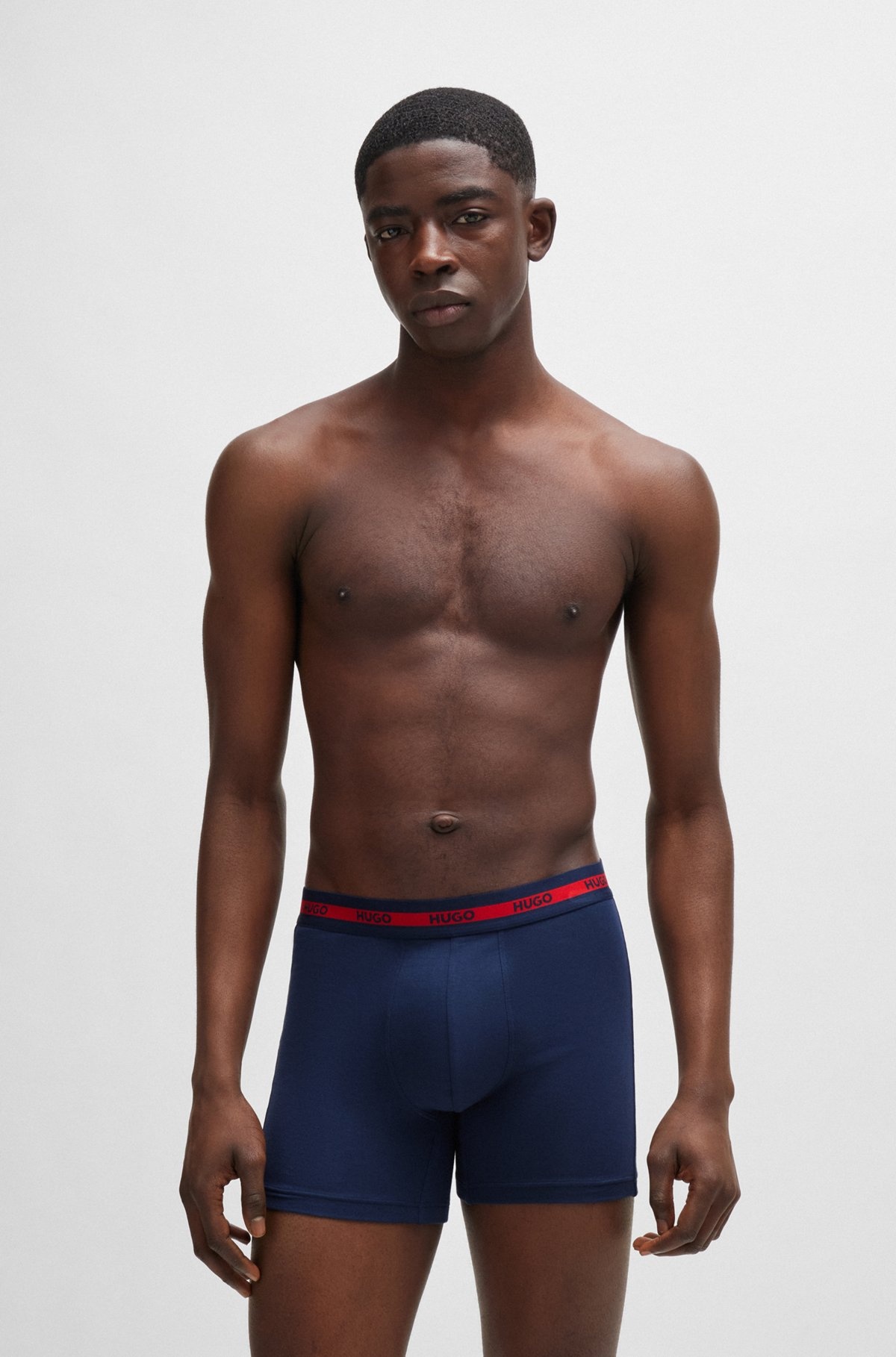 THREE-PACK OF STRETCH-COTTON BOXER BRIEFS WITH LOGOS - 6