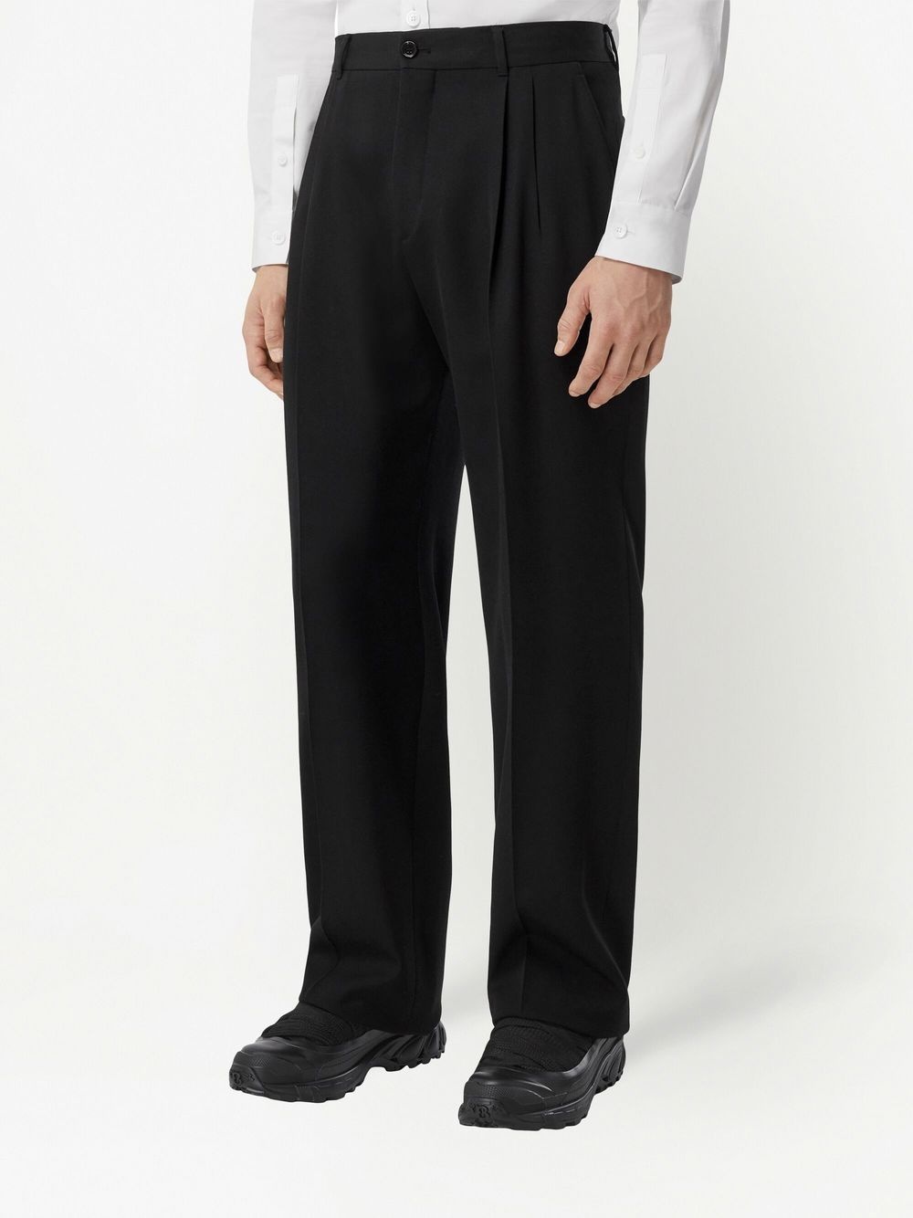 wide-leg pleated trousers - 3