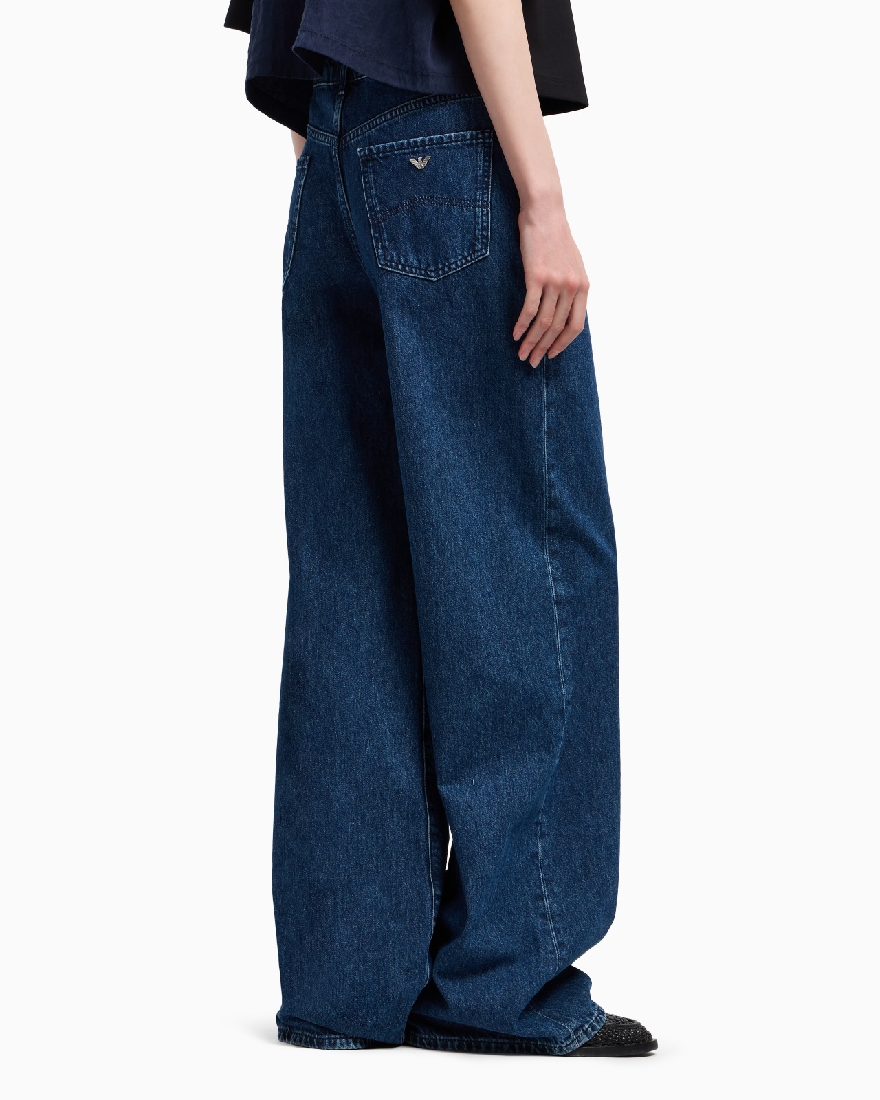 J8B MID-RISE WIDE-LEG DENIM JEANS WITH ALL-OVER RHINESTONES - 3
