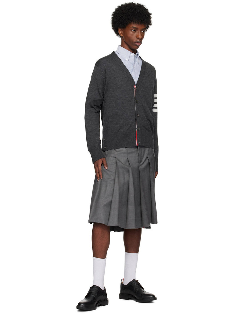 Thom Browne Gray Classic Twill Pleated Skirt outlook