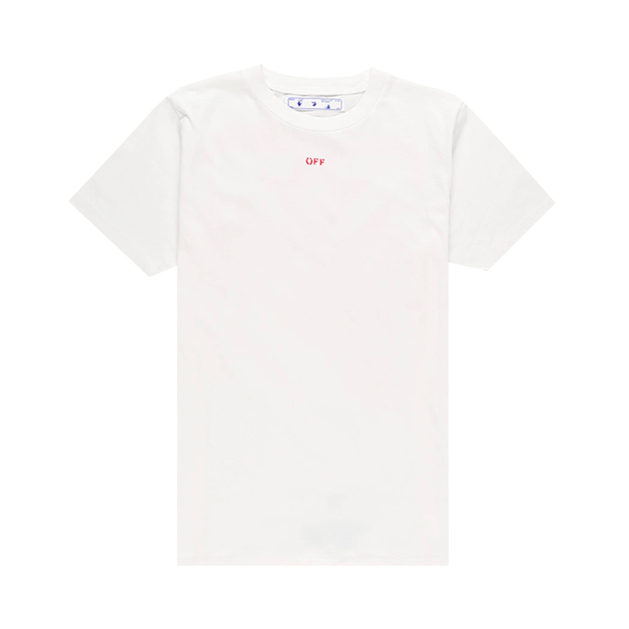 Off-White Stencil Short-Sleeve Slim Tee 'White/Red' - 1