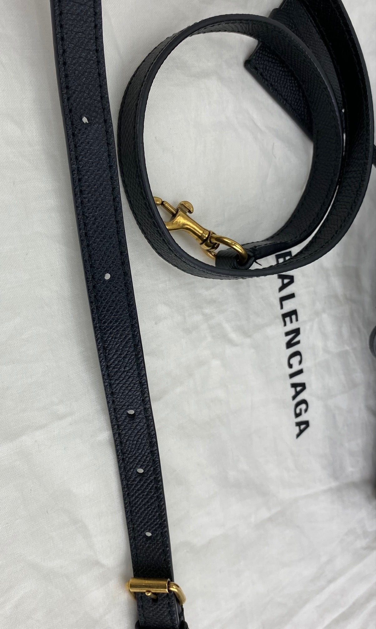 Balenciaga Ville Bowling Small Black Grained Leather Satchel Crossbody Bag preowned - 11