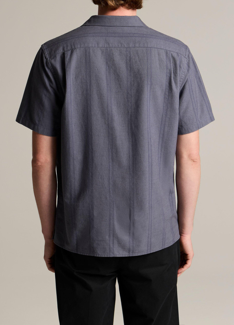 Vince Cove Stripe Cotton-Hemp Cabana Shirt outlook
