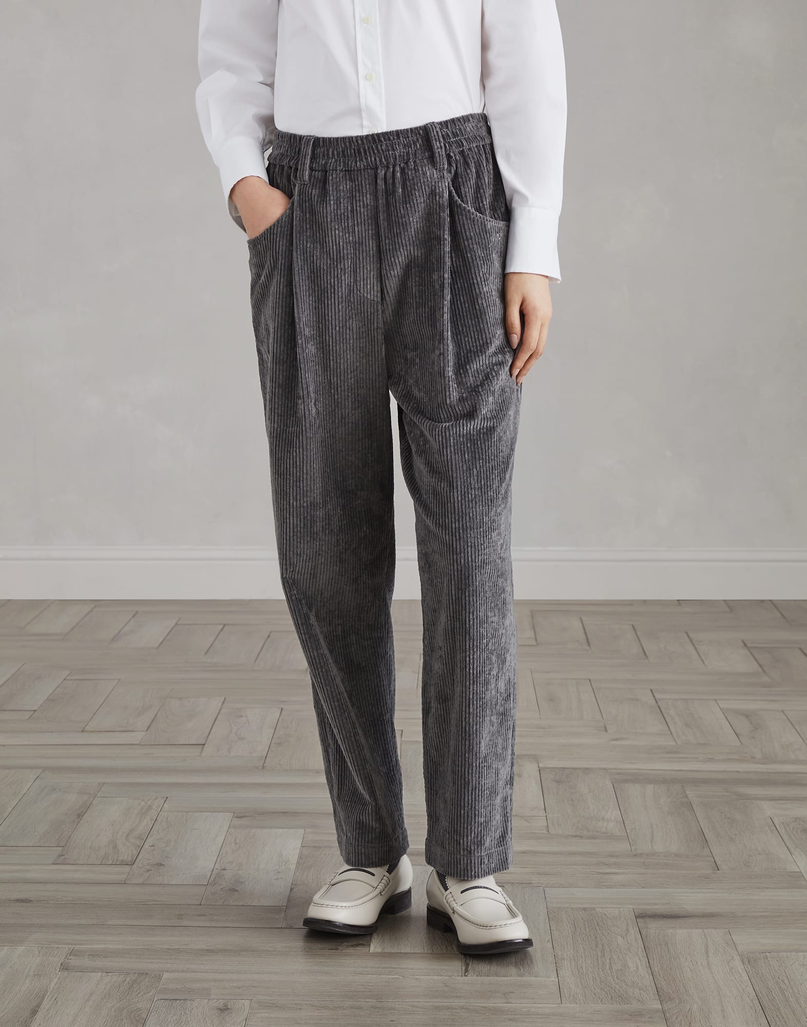 Comfort cotton corduroy baggy trousers - 1